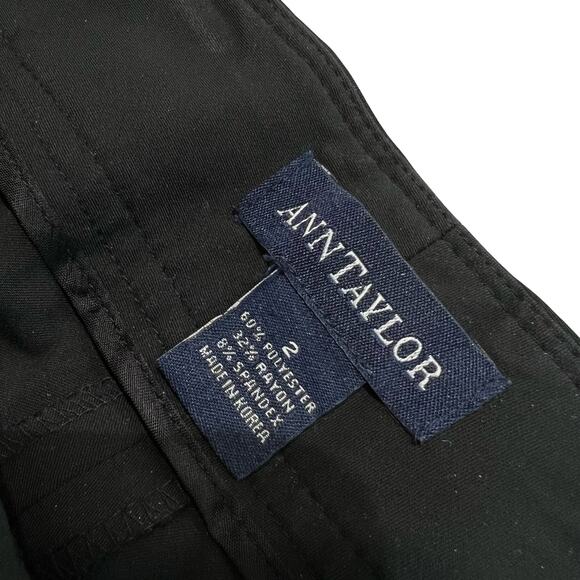 Ann Taylor Black Straight Leg Career Business Dress Trousers Pants size 2 - Picture 6 of 7